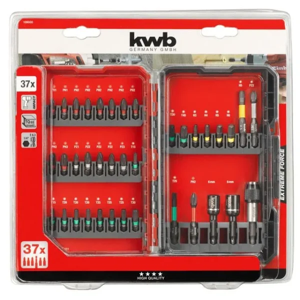 Set de punta de impacto 37 piezas KWB