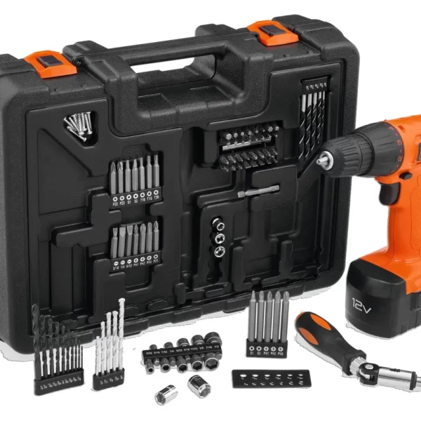Kit Taladro Atornillador Black+decker 12v CD121K100-B2 + 100 Accesorios