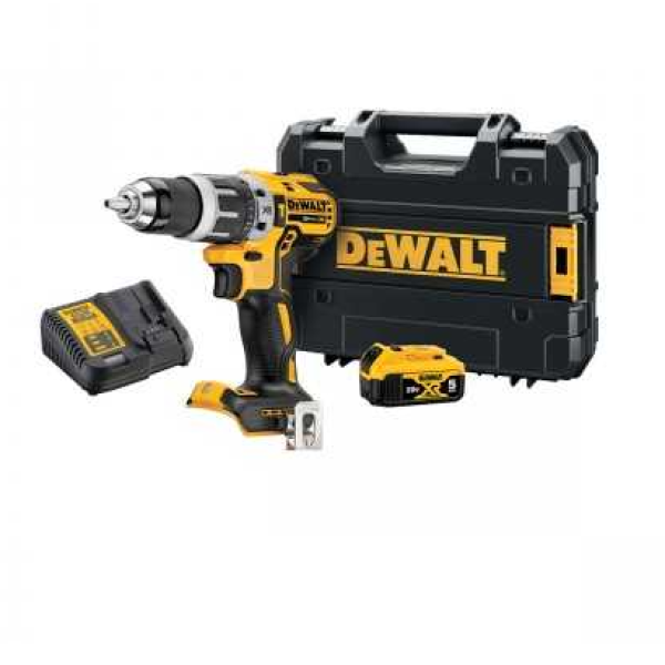 Taladro Percutor Atornillador Inalámbrico De 13mm Dewalt Dcd796p1 20v + 1 Batería De 5ah Con Maletín De Transporte
